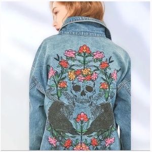 Urban Outfitters BDG Floral Embroidered Denim Jacket